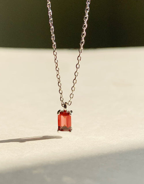 Load image into Gallery viewer, Birthstone Silver Necklace - January by Little Sky Stone
