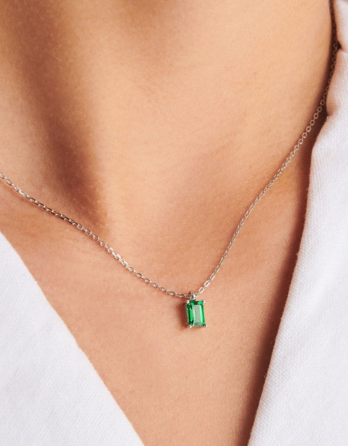 Load image into Gallery viewer, Birthstone Silver Necklace - May by Little Sky Stone
