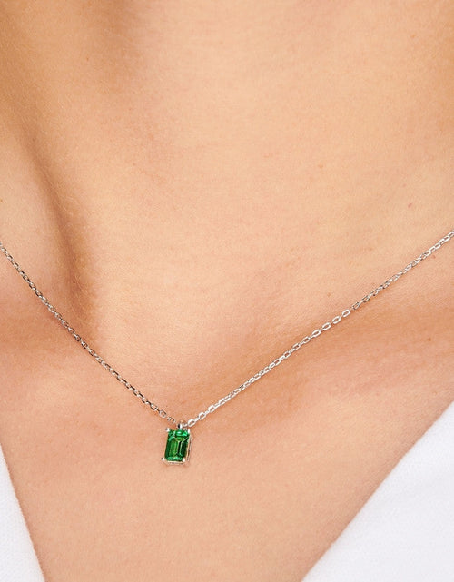 Load image into Gallery viewer, Birthstone Silver Necklace - May by Little Sky Stone
