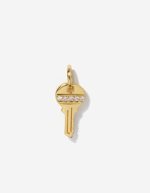 Load image into Gallery viewer, Tiny Key Necklace Charm by Little Sky Stone

