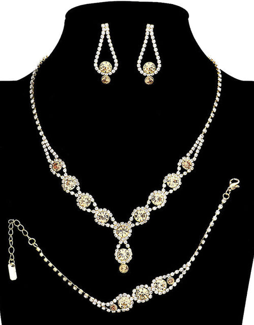 Load image into Gallery viewer, 3PCS Rhinestone Bubble Necklace Jewelry Set by Madeline Love
