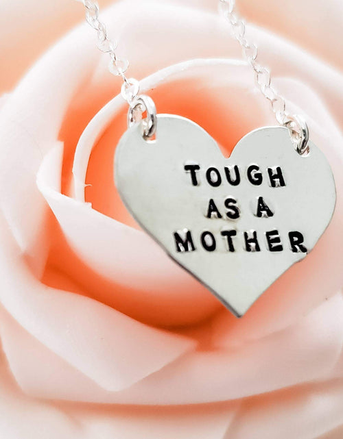 Load image into Gallery viewer, Tough as a Mother Heart Necklace by Salt and Sparkle
