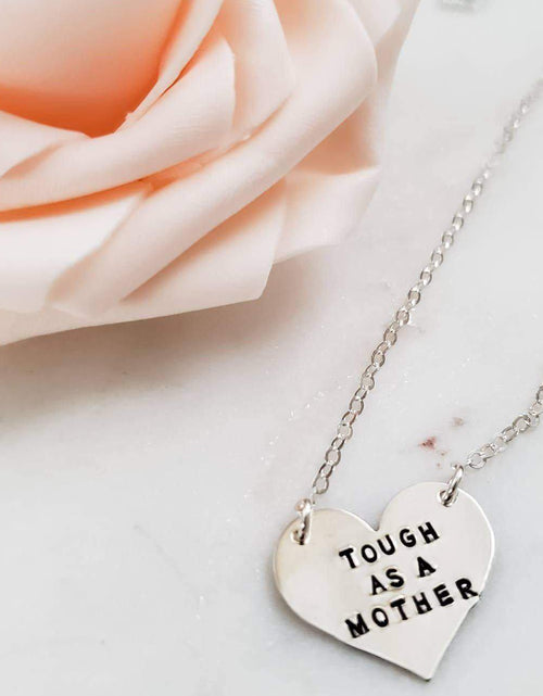 Load image into Gallery viewer, Tough as a Mother Heart Necklace by Salt and Sparkle
