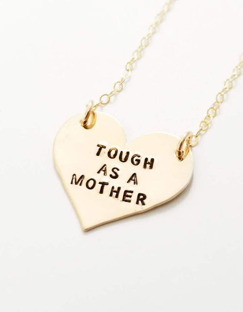Load image into Gallery viewer, Tough as a Mother Heart Necklace by Salt and Sparkle
