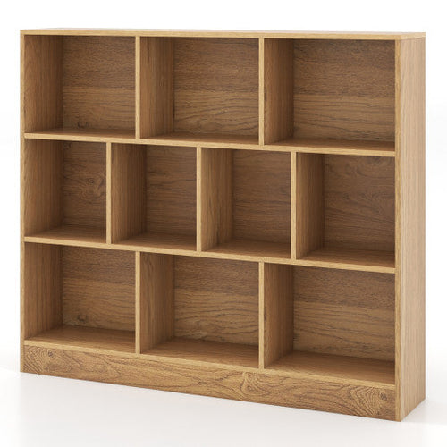 Load image into Gallery viewer, 41 inches Wooden Toy Storage Organizer with 10 Cubes for Kids-Natural

