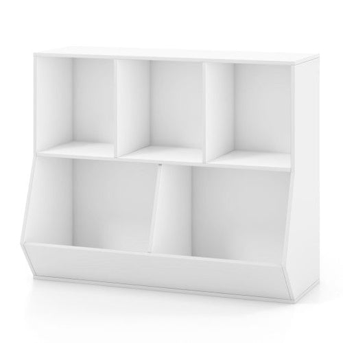 Load image into Gallery viewer, 5-Cube Wooden Kids Toy Storage Organizer with Anti-Tipping Kits-White
