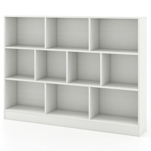 Load image into Gallery viewer, 41 inches Wooden Toy Storage Organizer with 10 Cubes for Classroom Daycare Nursery Kindergarten-White
