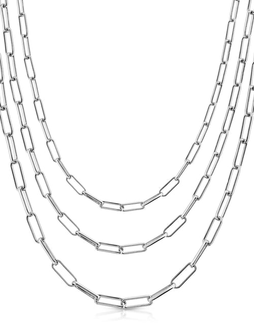 Load image into Gallery viewer, Triple Elongated Link Chain Necklace by eklexic jewelry
