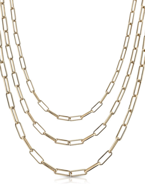 Load image into Gallery viewer, Triple Elongated Link Chain Necklace by eklexic jewelry
