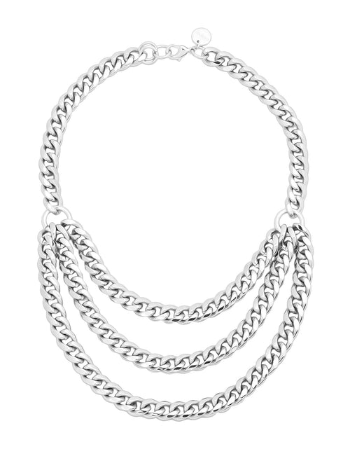 Load image into Gallery viewer, Triple Layer Curb Chain Necklace by eklexic jewelry
