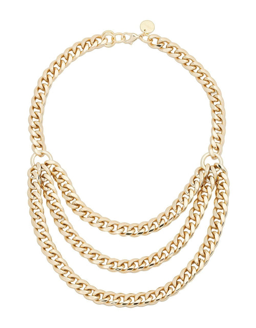 Load image into Gallery viewer, Triple Layer Curb Chain Necklace by eklexic jewelry
