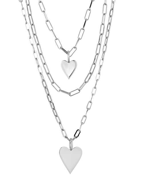 Load image into Gallery viewer, Triple Layer Small and Medium Helena Pendant Necklace by eklexic jewelry
