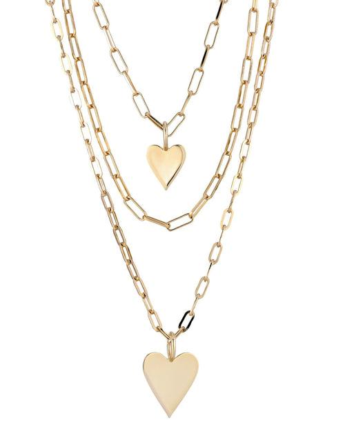 Load image into Gallery viewer, Triple Layer Small and Medium Helena Pendant Necklace by eklexic jewelry
