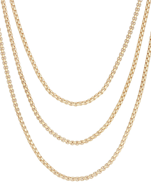 Load image into Gallery viewer, Triple Layer Thin Luciana Box Chain Necklace by eklexic jewelry
