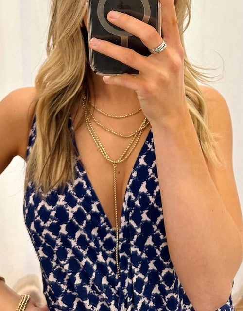 Load image into Gallery viewer, Triple Layer Thin Luciana Box Chain Necklace by eklexic jewelry
