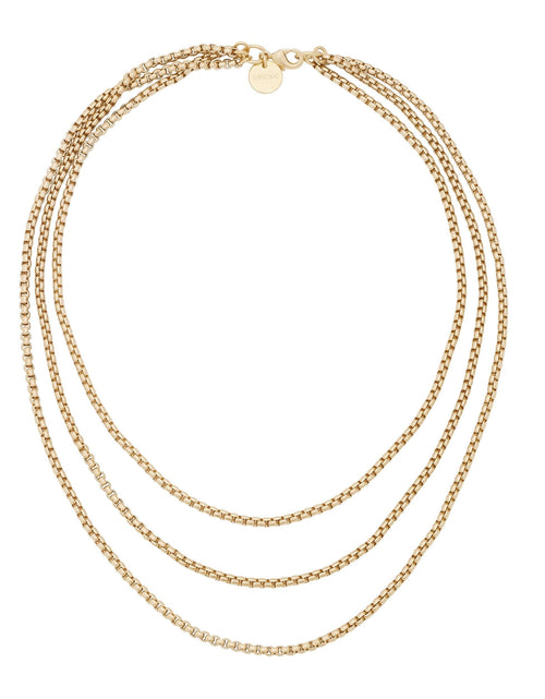 Load image into Gallery viewer, Triple Layer Thin Luciana Box Chain Necklace by eklexic jewelry
