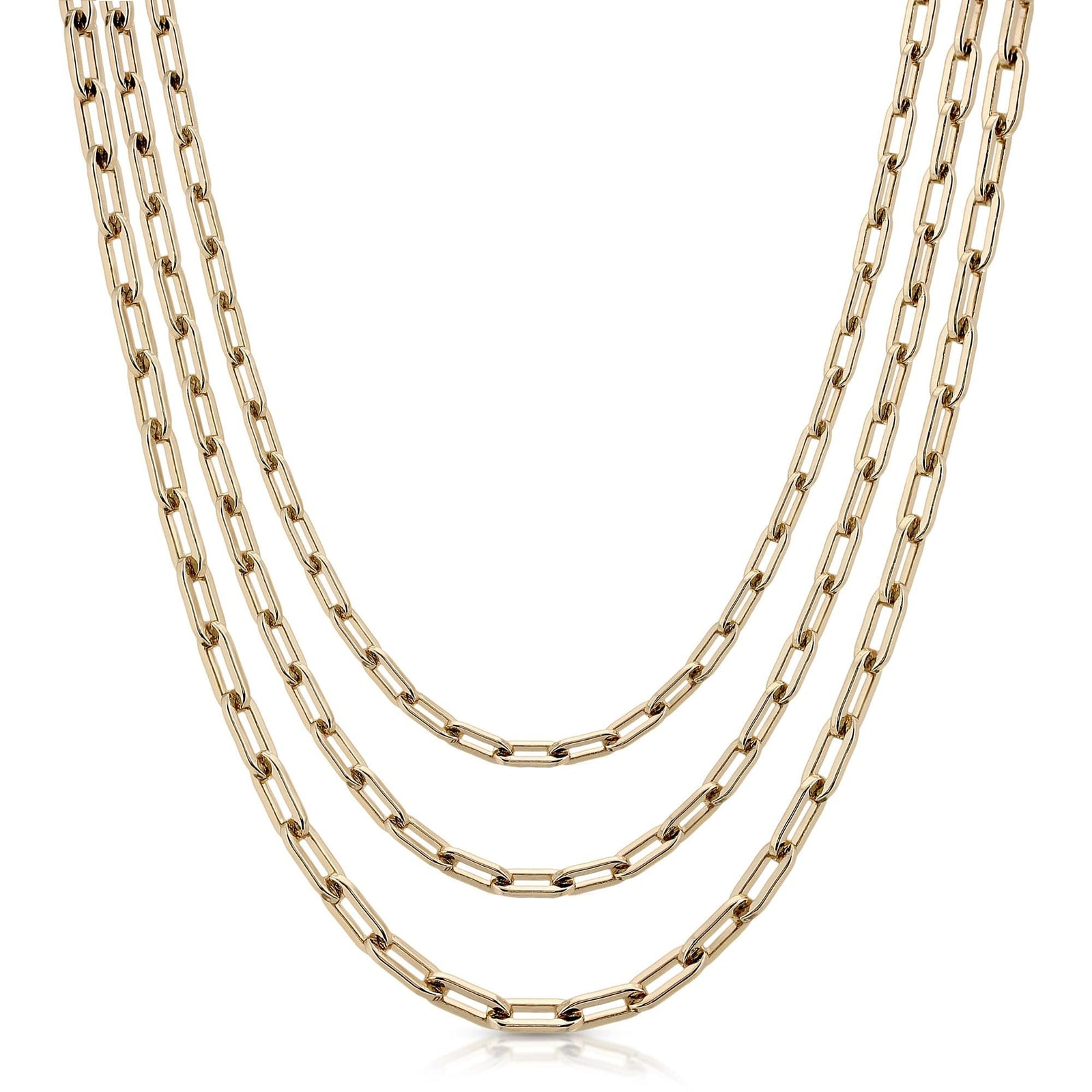 Triple Medium Link Chain Necklace by eklexic jewelry