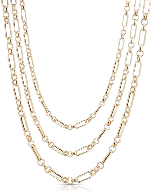 Load image into Gallery viewer, Triple Small Multi Link Chain Necklace by eklexic jewelry
