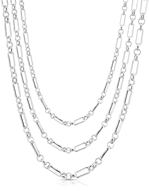 Load image into Gallery viewer, Triple Small Multi Link Chain Necklace by eklexic jewelry
