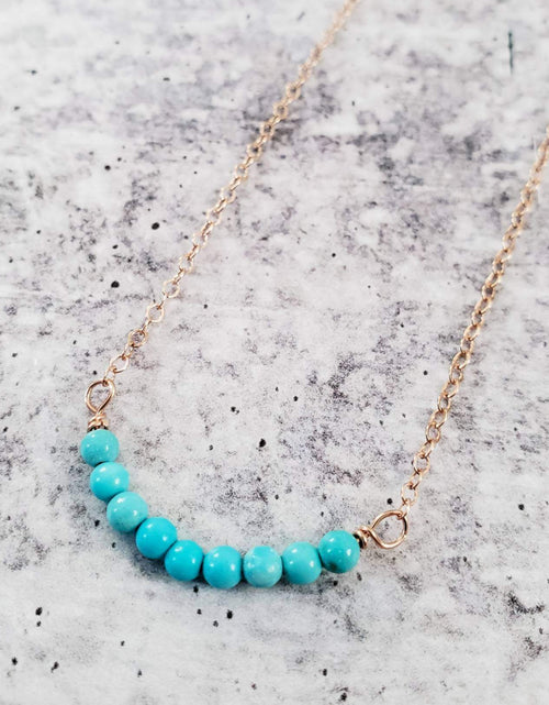 Load image into Gallery viewer, Turquoise Blue Howlite Bar Necklace by Salt and Sparkle
