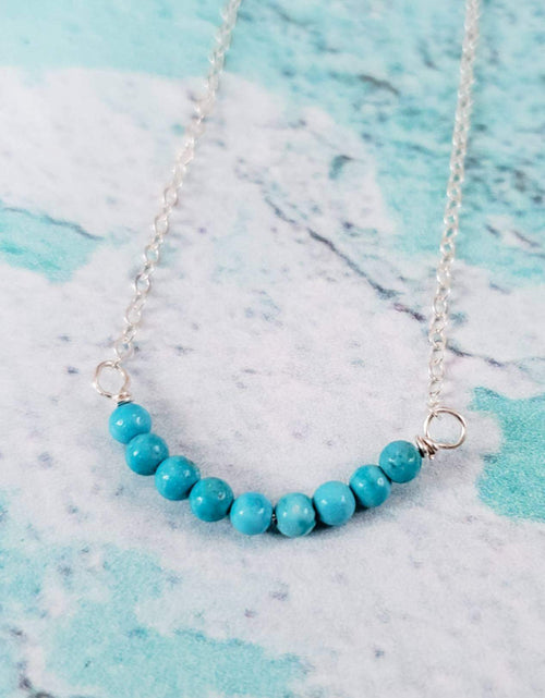 Load image into Gallery viewer, Turquoise Blue Howlite Bar Necklace by Salt and Sparkle
