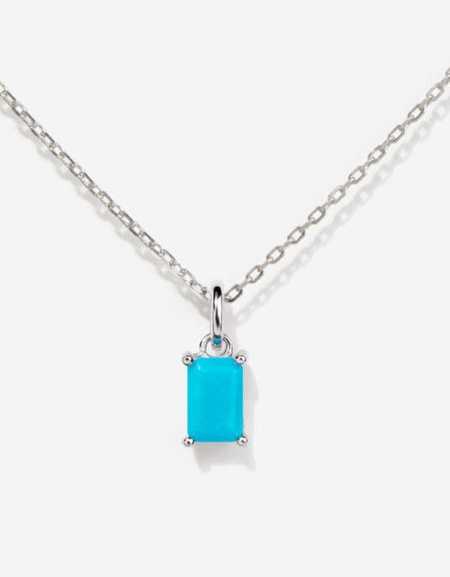 Load image into Gallery viewer, Birthstone Turquoise Silver Necklace - December by Little Sky Stone
