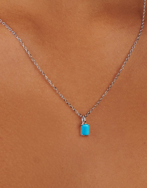 Load image into Gallery viewer, Birthstone Turquoise Silver Necklace - December by Little Sky Stone

