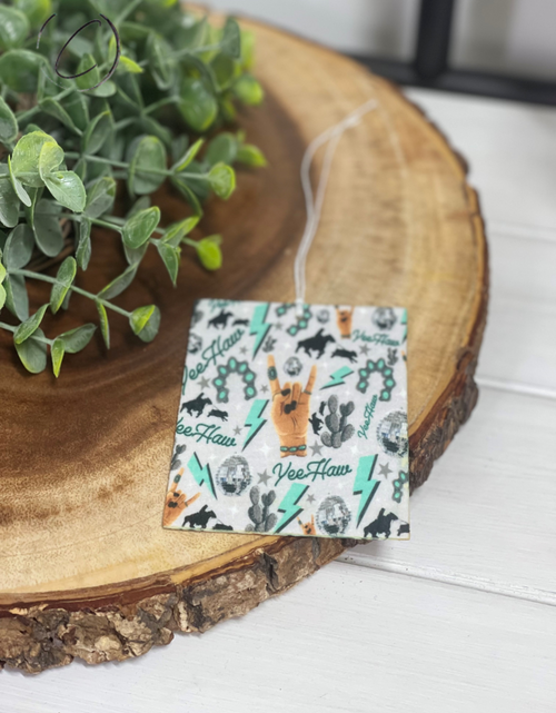 Load image into Gallery viewer, Turquoise Yeehaw Car Freshener by CMD Wholesale
