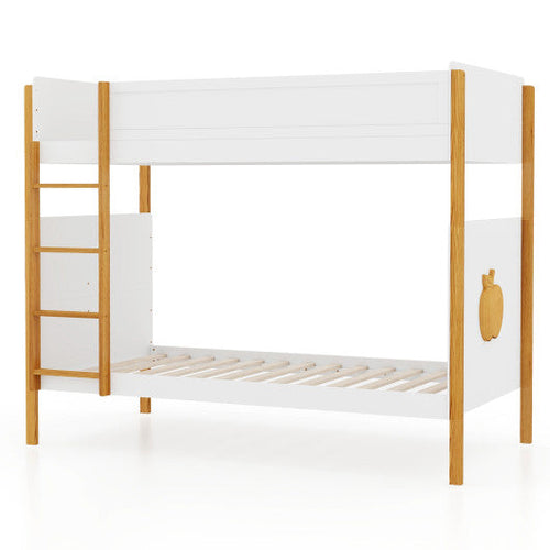 Load image into Gallery viewer, Twin Over Twin Bunk Bed with Integrated Ladder and Safety Guardrails-Twin Size
