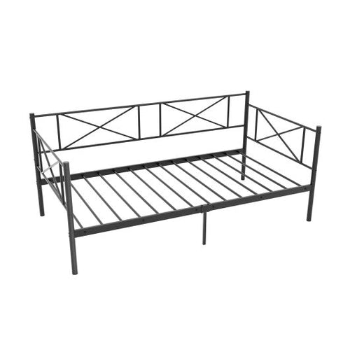 Load image into Gallery viewer, Twin Size Platform Bed with Heavy-duty Metal Slat Support-Black
