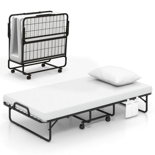 Load image into Gallery viewer, Twin Size Rollaway Guest Folding Bed with Pillow and Cover
