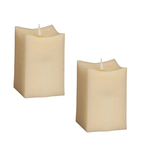 Simplux LED Squared Candle with Moving Flame and Remote (Set of 2)
