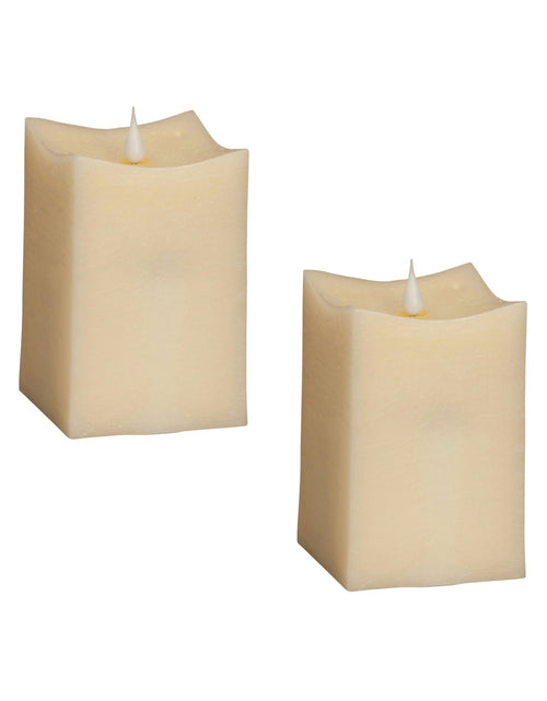 Load image into Gallery viewer, Simplux LED Squared Candle with Moving Flame and Remote (Set of 2)
