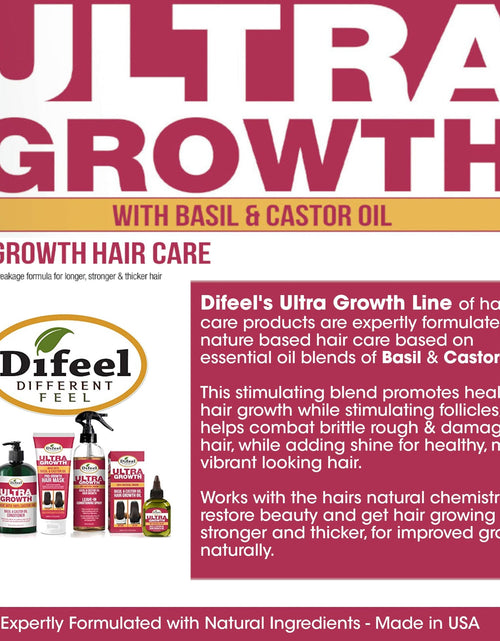 Load image into Gallery viewer, Difeel Ultra Growth Basil &amp; Castor Hair Oil Leave in Conditioning Spray 8 oz. Larger Bottle by difeel - find your natural beauty
