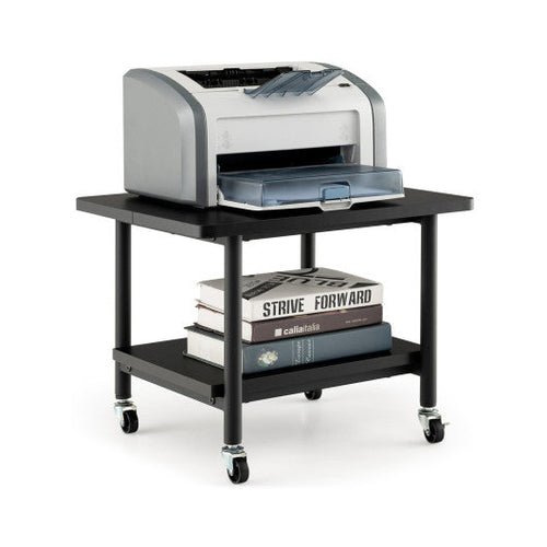 Load image into Gallery viewer, Under Desk Printer Stand with 4 Wheels and Locking Mechanism-Black
