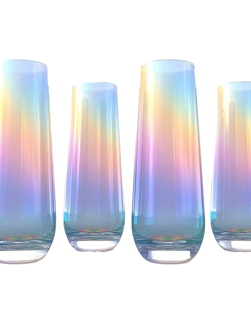 Load image into Gallery viewer, Iridescent Luster Pearl Radiance Set of 4 Wine Glasses 10oz - Radiant and Nostalgic Large Red or White Wine Glass, Entertaining An Ethereal Experience by The Wine Savant
