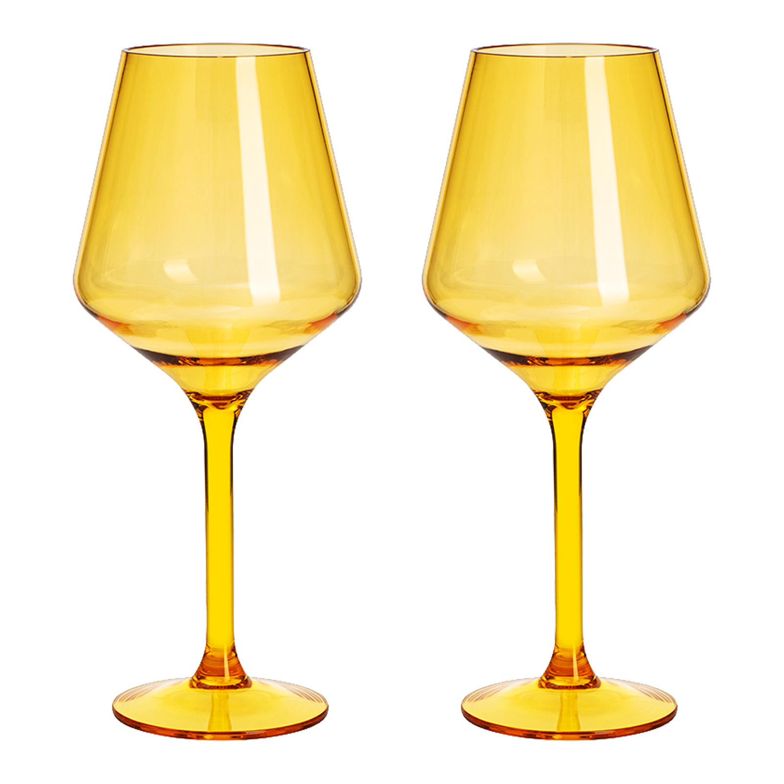 Floating Wine Glasses for Pool - Set of 2-15 OZ Shatterproof Poolside Wine Glasses, Tritan Plastic Reusable Stemware, Beach Outdoor Cocktail, Wine, Champagne, Water Glassware Spring Summer (Yellow) by The Wine Savant