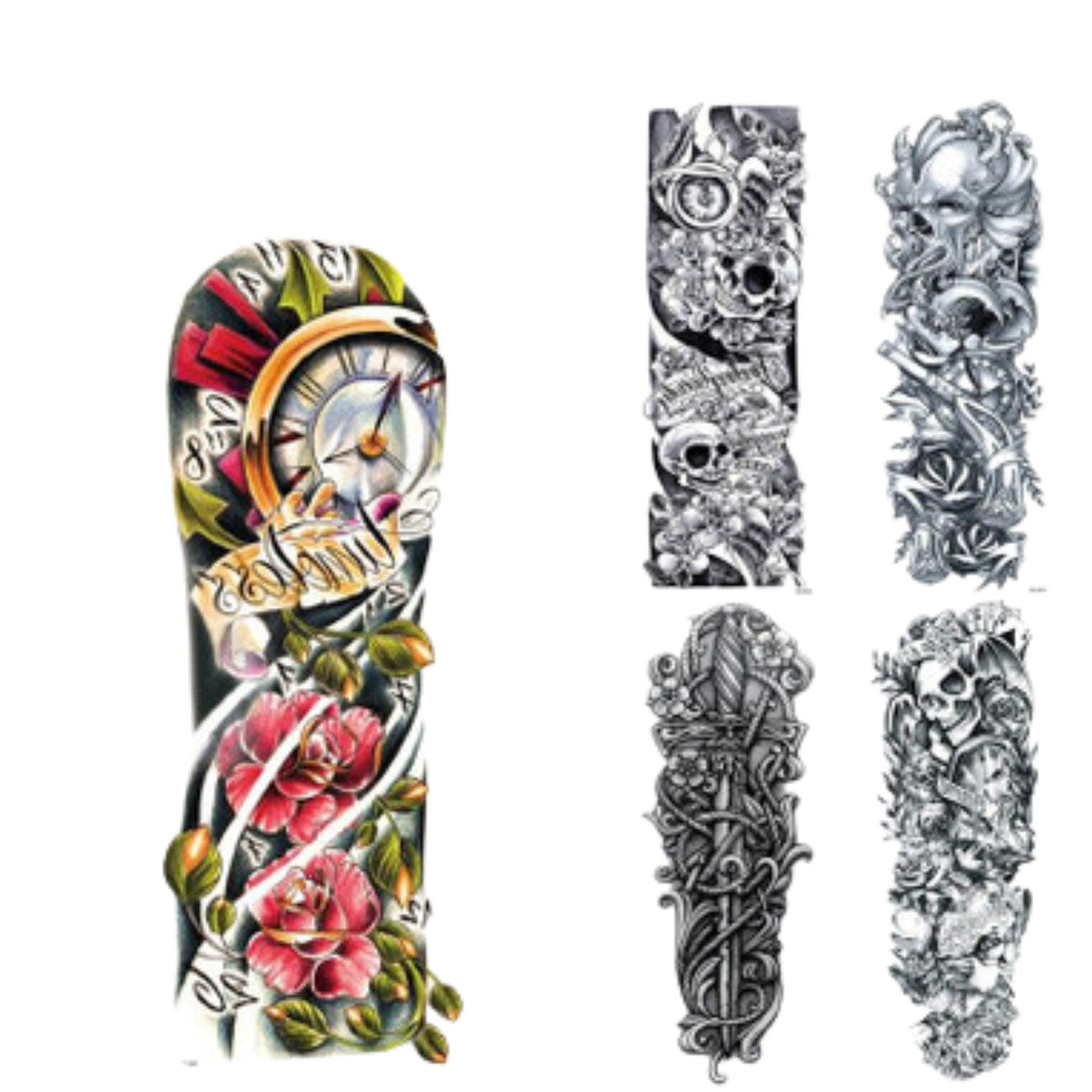 5Pcs Large Temporary Body Art Arm Tattoo Sticker Sleeve Man Women Waterproof USA