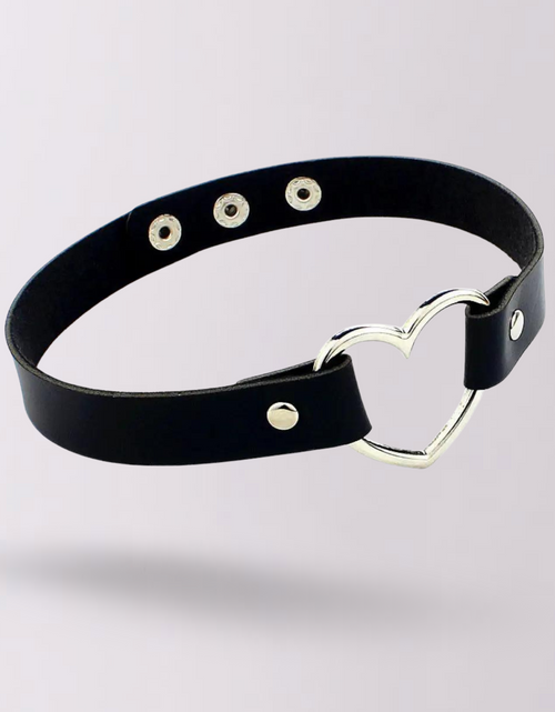 Load image into Gallery viewer, "MY" Heart Leather Choker by The Cursed Closet
