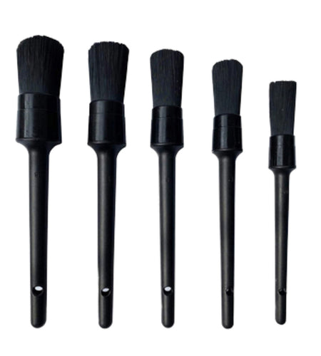 5PC Car Detailing Brush Kit Boar Hair Vehicle Auto Interior For Wheel Clean Sets