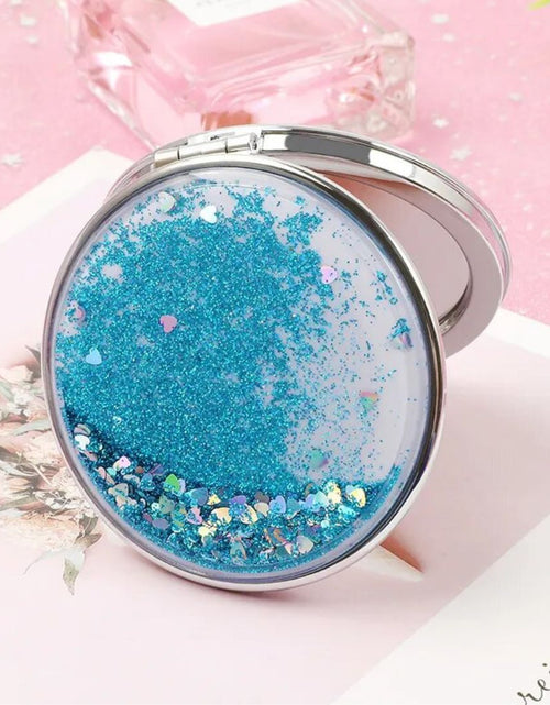 Load image into Gallery viewer, Glitter Quicksand Double-Sided Portable Mirror by KE Cosmetics
