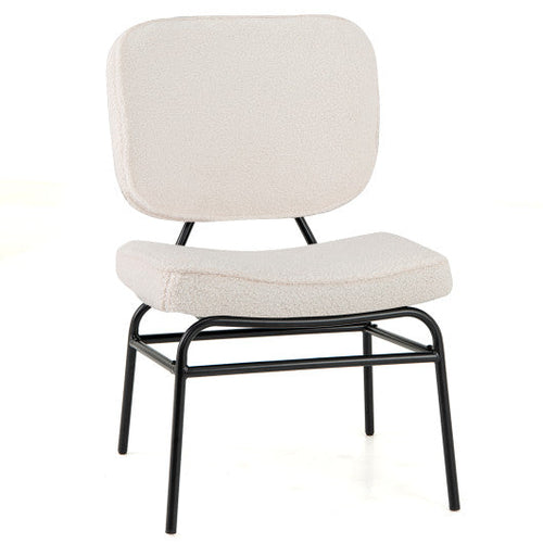 Load image into Gallery viewer, Upholstered Accent Chair Sherpa Reading Chair with Sponge Padding-Beige
