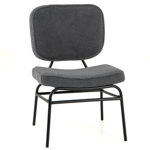Load image into Gallery viewer, Upholstered Accent Chair Sherpa Reading Chair with Sponge Padding-Gray
