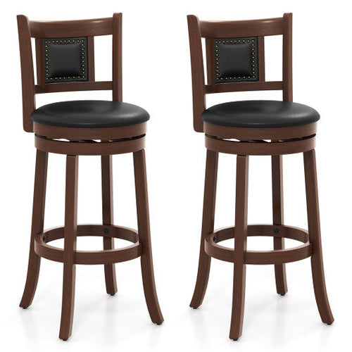 Load image into Gallery viewer, 25.5 Inch/30.5 Inch Upholstered Bar Stools Set of 2 with Curved Backrest and Footrest-30.5 Inches
