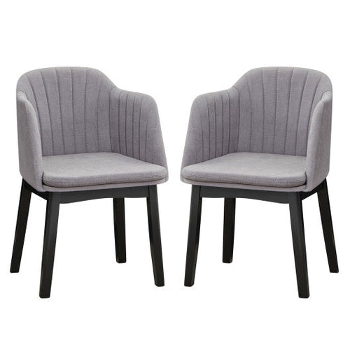 Load image into Gallery viewer, Upholstered Velvet Accent Modern Dining Chairs Set of 2 with Curved Backrests-Grey

