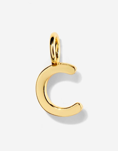 Load image into Gallery viewer, Uppercase Initial Charm - Gold by Little Sky Stone
