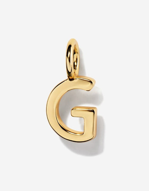 Load image into Gallery viewer, Uppercase Initial Charm - Gold by Little Sky Stone
