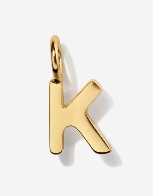 Load image into Gallery viewer, Uppercase Initial Charm - Gold by Little Sky Stone
