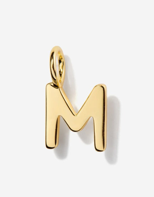 Load image into Gallery viewer, Uppercase Initial Charm - Gold by Little Sky Stone
