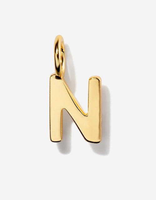 Load image into Gallery viewer, Uppercase Initial Charm - Gold by Little Sky Stone
